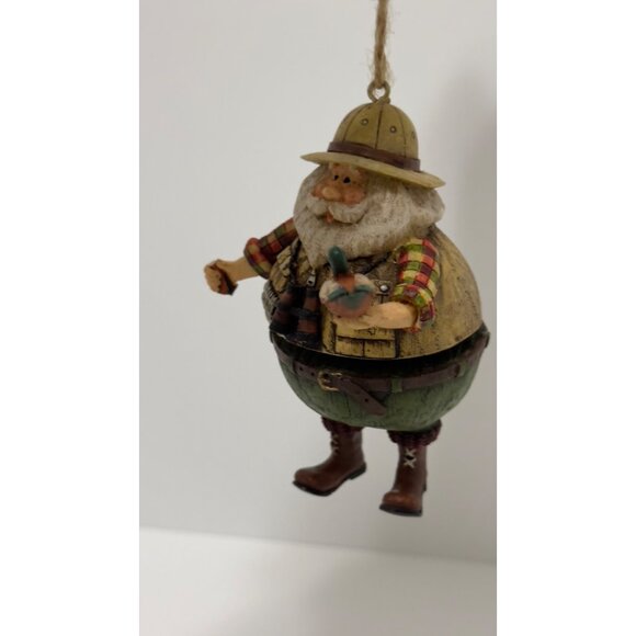 Vintage Hunter Santa Christmas Ornament With Duck & Binoculars - Picture 6 of 15